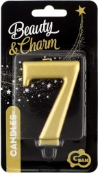 cijferkaars 7 in metallic gouden kleur GODAN Beauty & Charm 8 cm