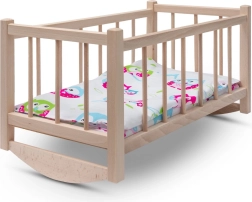 Houten wieg voor poppen met beddengoed BABY MIX Uil