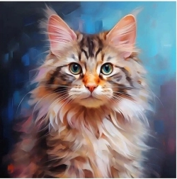 Diamantmozaïek - Portret van een kat