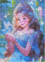 Puzzel Blauwe fee met glitters, 100 stukjes