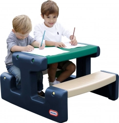 Blauw-groene kinderpicknicktafel Little Tikes voor in de tuin