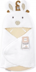 doudou pluche witte deken met capuchon Happy Wild 70 cm