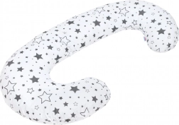 Universeel C-vormig voedingskussen New Baby – grijze sterren