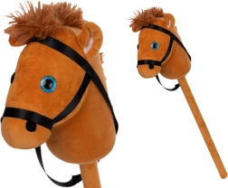 Pluchen stokpaardje 75 cm bruin