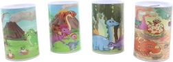 Metalen spaarpot met dinosaurusmotief