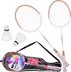 Complete badmintonsset met rackets en shuttles in hoes