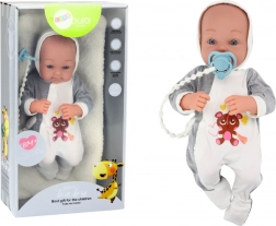 Stoffen pop met speen en accessoires 35 cm