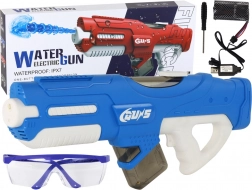 Grote blauwe elektrische waterpistool 750 ml met veiligheidsbril