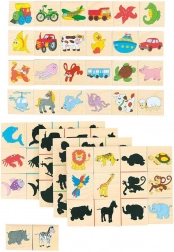 Houten puzzel: zoek de schaduw