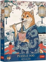 Trefl Puzzle Premium Plus Pets as Art: Shibina noedelmeditatie, 500 stukjes