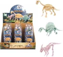 Dinosaurusskelet in transparante koker