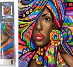 Diamantschilderij Afrikaanse vrouw 30x40cm