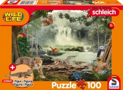 Puzzel SCHLEICH in het regenwoud 100 stukjes met figuur