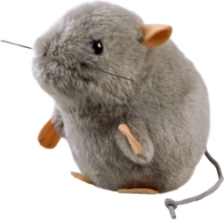 Pluchen muisje grijs 13 cm