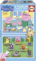 Houten puzzels PEPPA PIG 2×25 stukjes