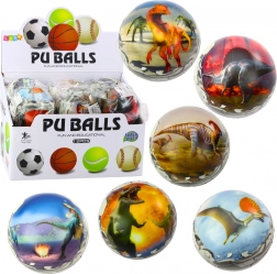 Schuimbal met dinosaurusmotief 7 cm