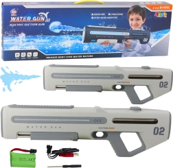 Elektrisch automatisch waterpistool grijs-wit 62 cm