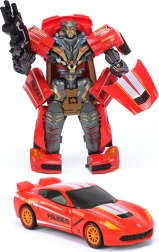 autorobot met licht en geluid 20 cm – transformerende politieauto