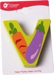 Klassieke houten letter V