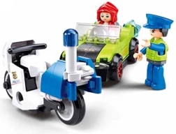 Sluban Metropolis Vermomde bandiet in auto en politieagent op motor