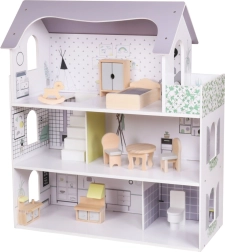Houten poppenhuis rose montessori baby mix