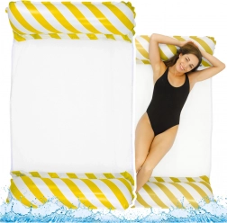 Opblaasbare waterhangmat wit-geel 120x70cm