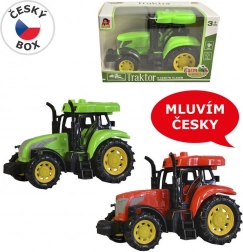 Tractor met Tsjechische stem, licht en geluid, 14 cm