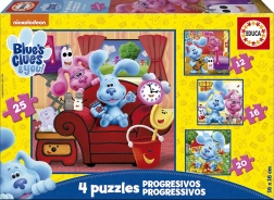 Puzzel BLUE'S CLUES 4-in-1 voor kinderen (12, 16, 20 en 25 stukjes)