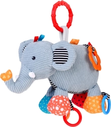 Schattig olifantje om aan de kinderwagen te hangen met rammelaar voor baby’s
