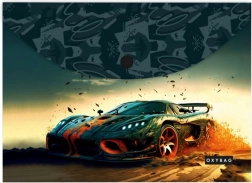 documentenmap met drukknoop A4 met auto-motief