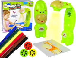 Kinder tekenprojector met sjablonen en stiften – groen