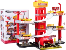 Meerlagige brandweerparkeergarage met lift en accessoires