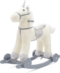 Schommelende eenhoorn met melodie en wieltjes BABY MIX, wit