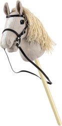Hobby horse op stok milly mally grijze pluche pony