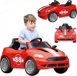 EVO elektrische kinderauto cabrio met licht en geluid, rood