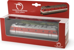 Metalen Locomotief Rood en Grijs 17 cm