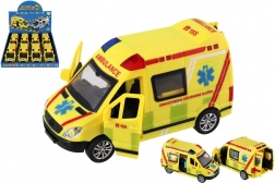 Reddingsauto – plastic ambulance 14,5 cm met licht en geluid