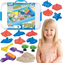 Woopie kinetisch zand voor in water in een koffertje, set van 18 stuks