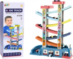 Kleurige glijbaanracebaan voor autootjes – 6 autootjes