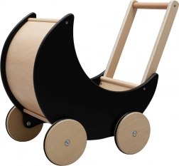 Houten kinderwagen en loopwagen 2-in-1 Montessori BABY MIX zwart