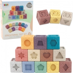 Zachte sensorische leercubussen, gekleurd, 12 stuks