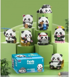 Mega bouwsets panda – 9 figuren