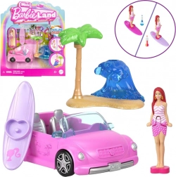 Mattel Mini Barbie Land cabriolet met minipop Barbie en kleurverandering