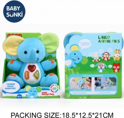 Pluchen olifant met licht en muziek 20 cm