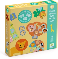 Djeco set van 5 spellen – dieren uit de savanne