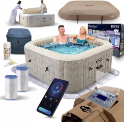 opblaasbare vierkante spa voor 4 personen 175 × 71 cm met hydromassage INTEX