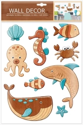 Zelfklevende muurstickers met zeedieren (9 stuks)