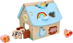 Houten huisje met dieren Lelin