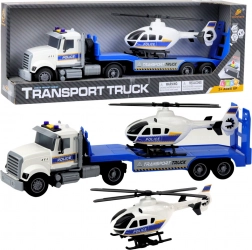 Politietransporttrekker met helikopter met licht en geluid