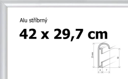 Aluminium lijst voor puzzels A3 42 × 29,7 cm – zilver